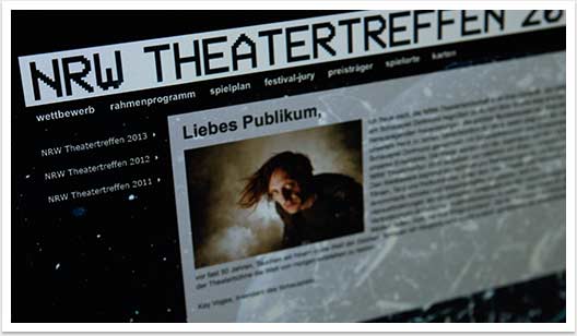 Webdesign & Screendesign für NRW Theatertreffen by bgp e.media - Theatertreffen
