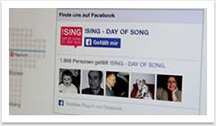 eCommerce und Buchungssysteme für !SING - Day of Song by bgp e.media - Facebook verlinkung