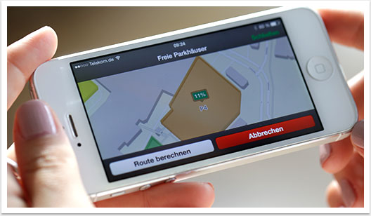 Mobile Parkhaus App für das Centro by bgp e.media - Route berechnen