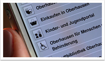 Lokales Webdesign, Web-Entwicklung & CMS Systeme für die Stadt Oberhausen by bgp e.media - Mobile Übersicht der Icons
