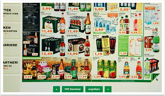 B2C-Website für Trink & Spare by bgp e.media - Produktübersicht