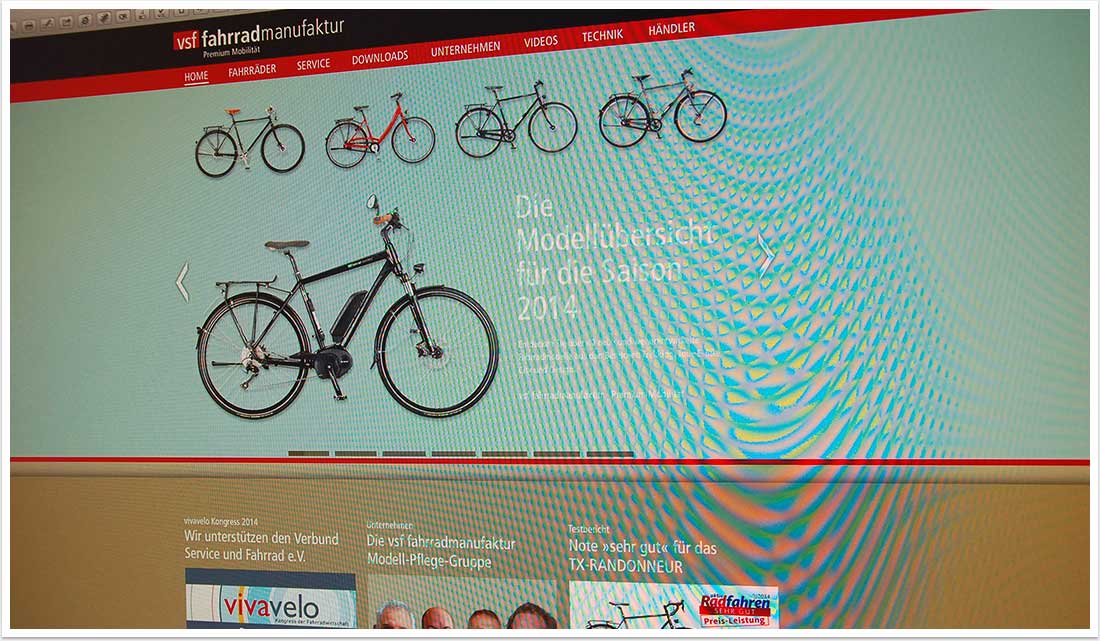 Webdesign Webentwicklung Markenkommunikation für Vsf Fahrradmanufaktur by bgp e.media - Startseite Slider
