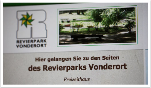 Internetauftrirtt und Webdesign für lokalen Revierpark Vonderort by bgp e.media - Closeup Einleser