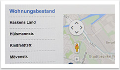 Inter- & Intranet für Essen Wohnungsbau by bgp e.media - Closeup Google Maps