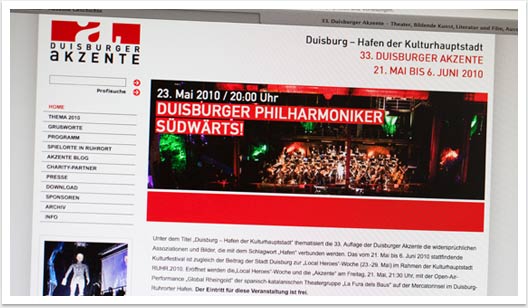 Webdesign für Duisburger Akzente by bgp e.media - Zielseite