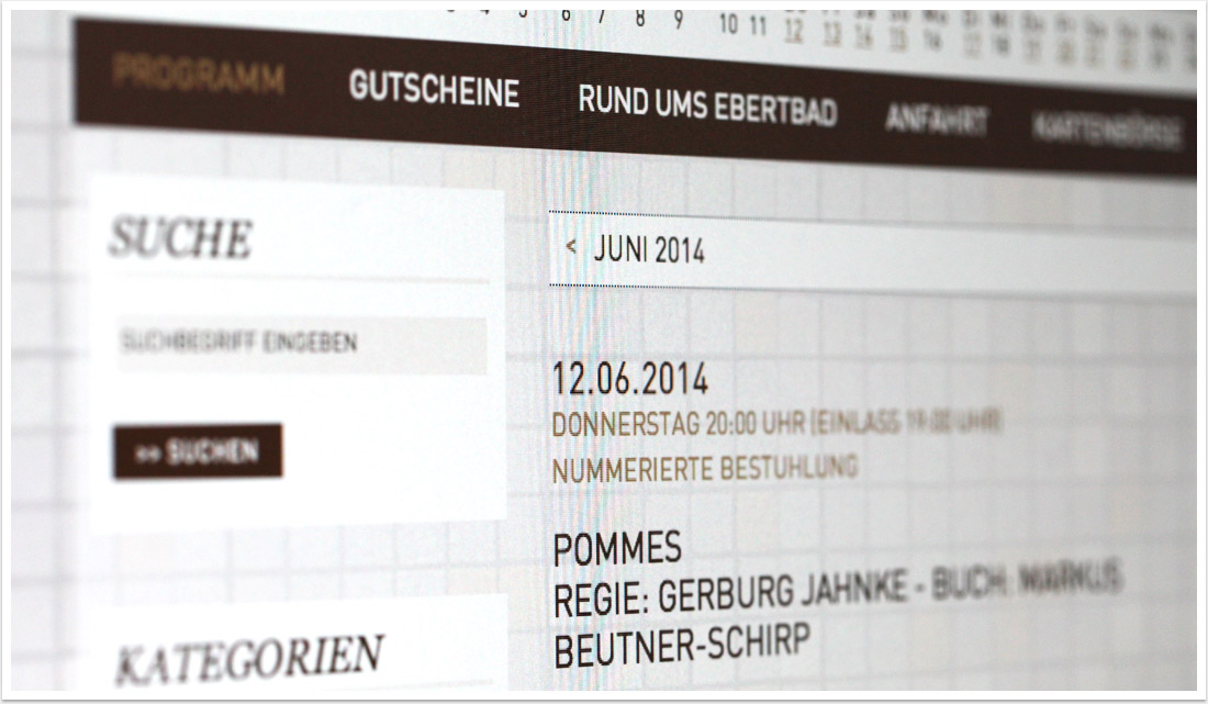 Cms basiertes Webdesign für Ebertbad in Oberhausen by bgp e.media - Navigation