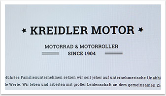 Responsives Webdesign für Kreidler Motorrad | by bgp e.media - Textdetail