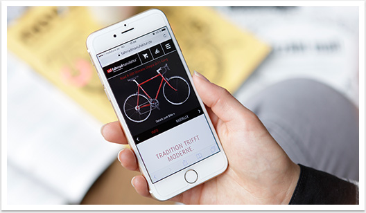 Mobiles B2C Webdesign für die vsf Fahrradmanufaktur | by bgp e.media - Produktdetailseite Headbild