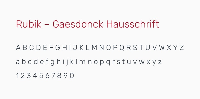 Gaesdonck Schrift – Corporate Design