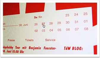 Kulturelles Webdesign und Screensdesign für das Theater der Welt by bgp e.media - Closeup Kalender