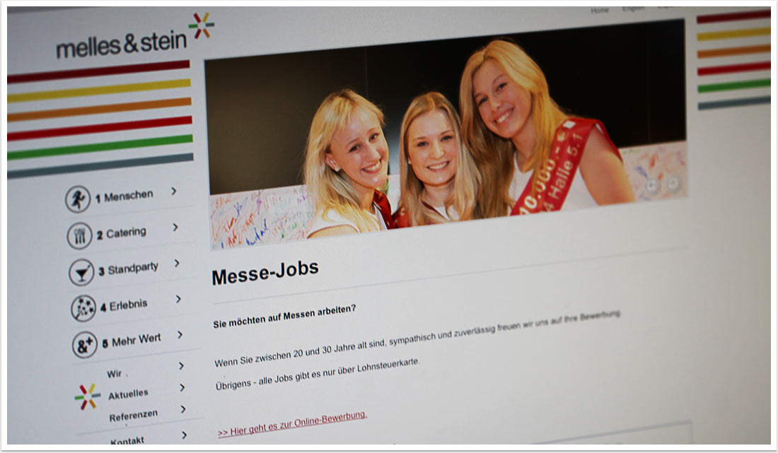 E-Recruiting Jobportal für Messe-Servicekräfte für Melles und Stein by bgp e.media - Messe Jobs