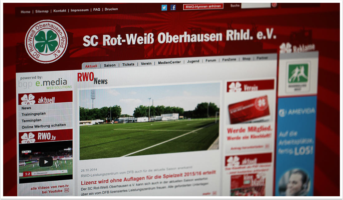 eCommerce und Webdesign für den lokalen Revierclub RWO 