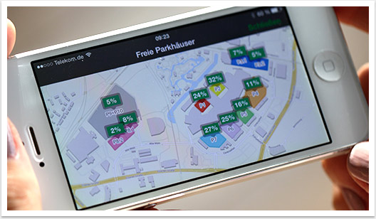 Mobile Parkhaus App für das Centro by bgp e.media - Freie Parkhäuser Karte