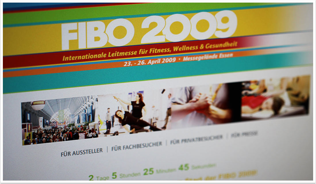 Webdesign und Software-Entwicklung für die FIBO Messe by bgp e.media - Homescreen Detail