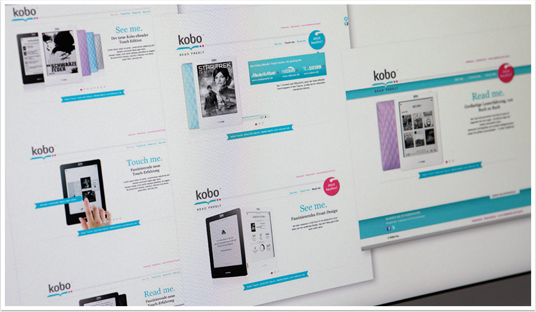 Online Marketing Microsite für den eReader für Kobo Touch Promo by bgp e.media - Zielseiten Microsites 