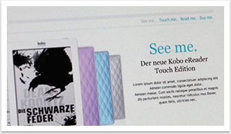 Online Marketing Microsite für den eReader für Kobo Touch Promo by bgp e.media - Online Marketing Artikel