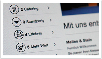 Customer Service-Online Portal für Hostessen Webdesign für Melles und Stein by bgp e.media - Sidebar mit Icons 