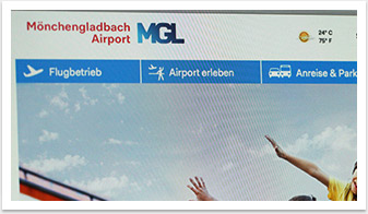 Corporate Website in responsive Webdesign für Mönchengladbach Flughaben by bgp e.media - Navigation