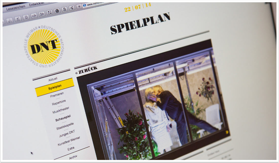 Webdesign und CMS für das Nationaltheater Weimar by bgp e.media - Spielplan