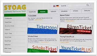 Ticket-Systeme & Schnittstellentechnik für die Stoag by bgp e.media - Unterseite Tickets