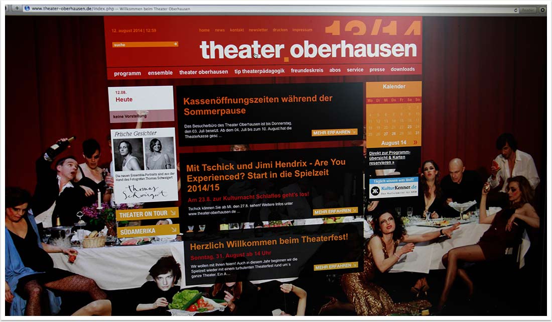  e.sy CMS und Webdesign für das Theater Oberhausen by bgp e.media - Startseite