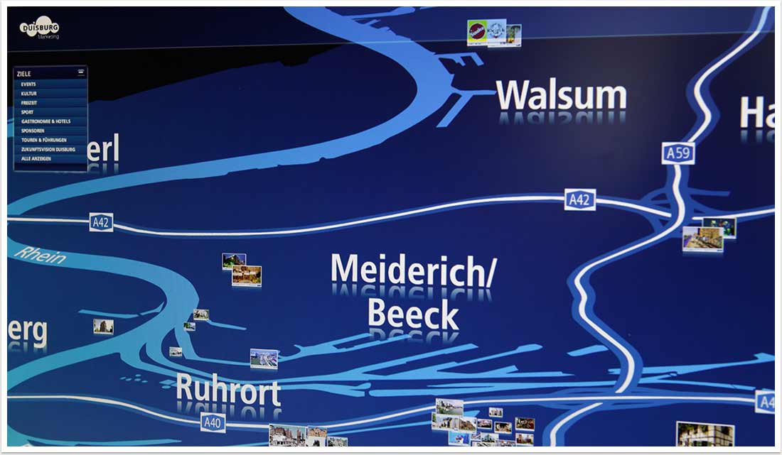 Web-Video-Guide für Visit Duisburg/ Duisburg Marketing by bgp e.media - Detailansicht Karte Duisburg