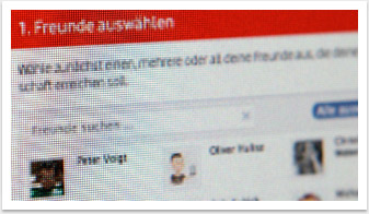 B2C Facebook-App für Vodafone by bgp e.media - Freunde auswählen