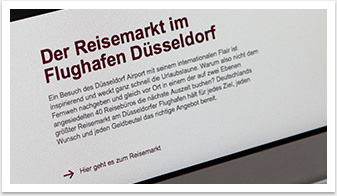 Microsite in responsivem Webdesign für enjoy DUS Onepager by bgp e.media - Reisemarkt im Flughafen Düsseldorf