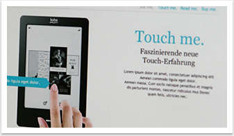Online Marketing Microsite für den eReader für Kobo Touch Promo by bgp e.media - Anzeige 