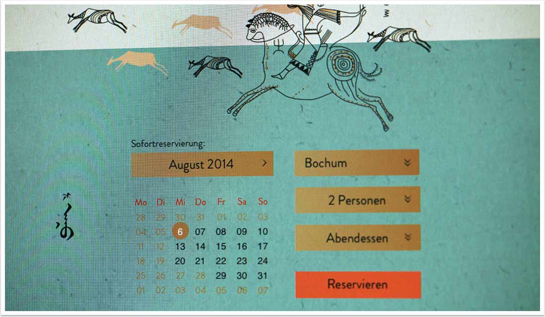 Responsives Webdesign für Mongos by bgp e.media - Buchung und Reservierung Kalender 