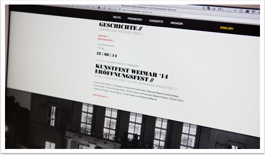 Webdesign und CMS für das Nationaltheater Weimar by bgp e.media - Geschichte 