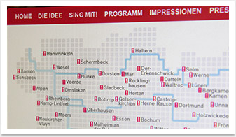 eCommerce und Buchungssysteme für !SING - Day of Song by bgp e.media - Veranstaltungsorte