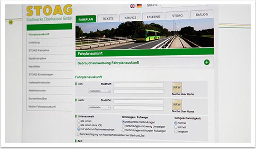 Ticket-Systeme & Schnittstellentechnik für die Stoag by bgp e.media - Fahrplanauskunft