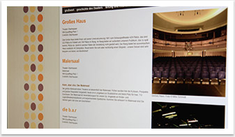 e.sy CMS und Webdesign für das Theater Oberhausen by bgp e.media - Info Räumlichkeiten