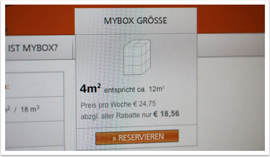 B2C Website in CMS e.sy Webdesign für My Box by bgp e.media - My Box Größe