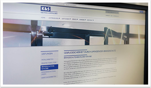 Responsives Webdesign für k und s by bgp e.media - Gebäudesicherheit durch umfassenden Brandschutz