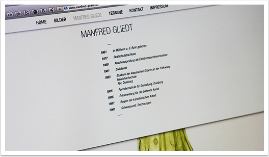 Responsive Webdesign für Manfred Gliedt by bgp e.media - Geschichte