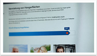 Corporate Website in responsive Webdesign für Mönchengladbach Flughaben by bgp e.media - Skalengrafik 