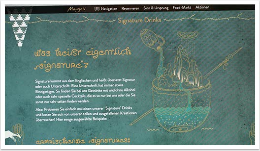 Responsives Webdesign für Mongos by bgp e.media - Signature Drinks