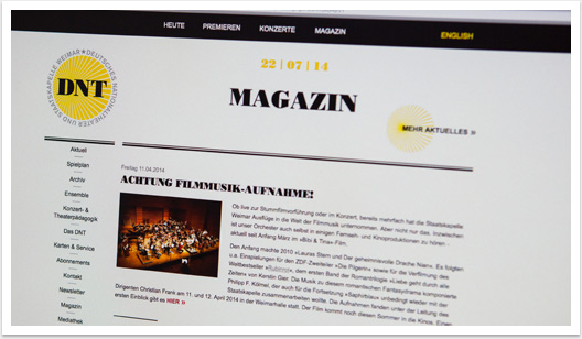 Webdesign und CMS für das Nationaltheater Weimar by bgp e.media - Magazin