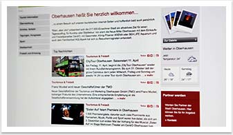 Lokales Webdesign, Web-Entwicklung & CMS Systeme für die Stadt Oberhausen by bgp e.media - Detailansicht Startseite