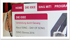 eCommerce und Buchungssysteme für !SING - Day of Song by bgp e.media - Unterseite die Idee