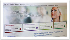 Screendesign und e.sy CMS Entwicklung für die Theodor Fliedner Stiftung by bgp e.media - Unterseite Ausbildungen