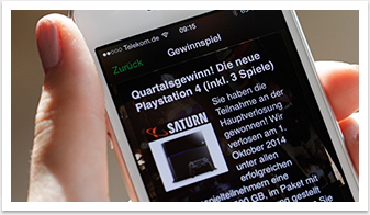 App für Centro in Oberhausen by bgp e.media - Gewinnspiel Inhaltsseite
