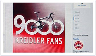 Markenkommunikation auf Facebook für Kreidler by bgp e.media - Erreichte Fans von 9000