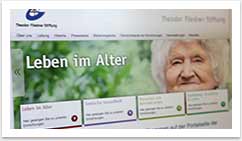 Screendesign und e.sy CMS Entwicklung für die Theodor Fliedner Stiftung by bgp e.media - Unterseite Leben im Alter