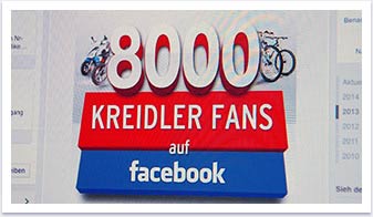 Markenkommunikation auf Facebook für Kreidler by bgp e.media - Erreichte Fans von 8000