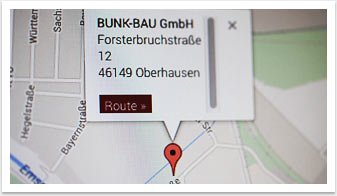Webdesign für Bankbau das lokale Bauunternehmen by bgp e.media - Maps