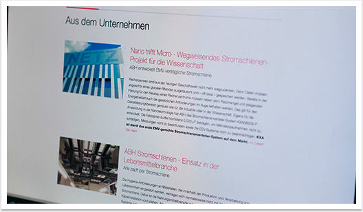 Mobiles Webdesign für ach Stromschienen by bgp e.media - Effizienzrechner App
