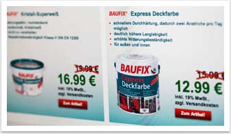 Onlineshop - Farben online kaufen - Baufix by bgp e.media - Angebot Teaser